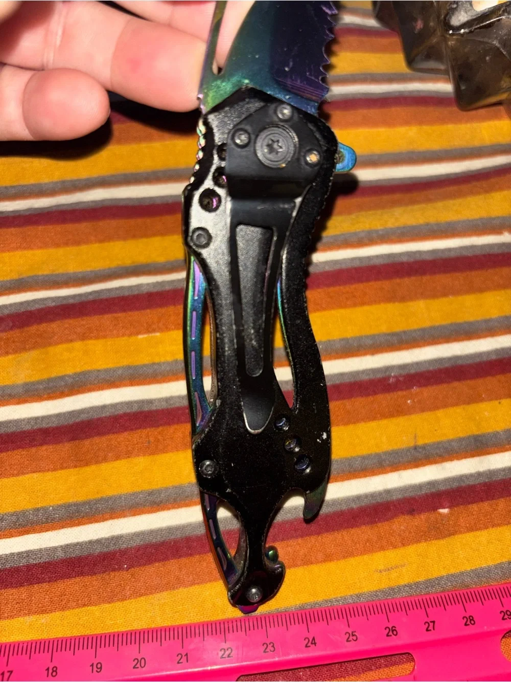 Multicolor Rainbow Folding Pocket Knifes for anything that needs cut.