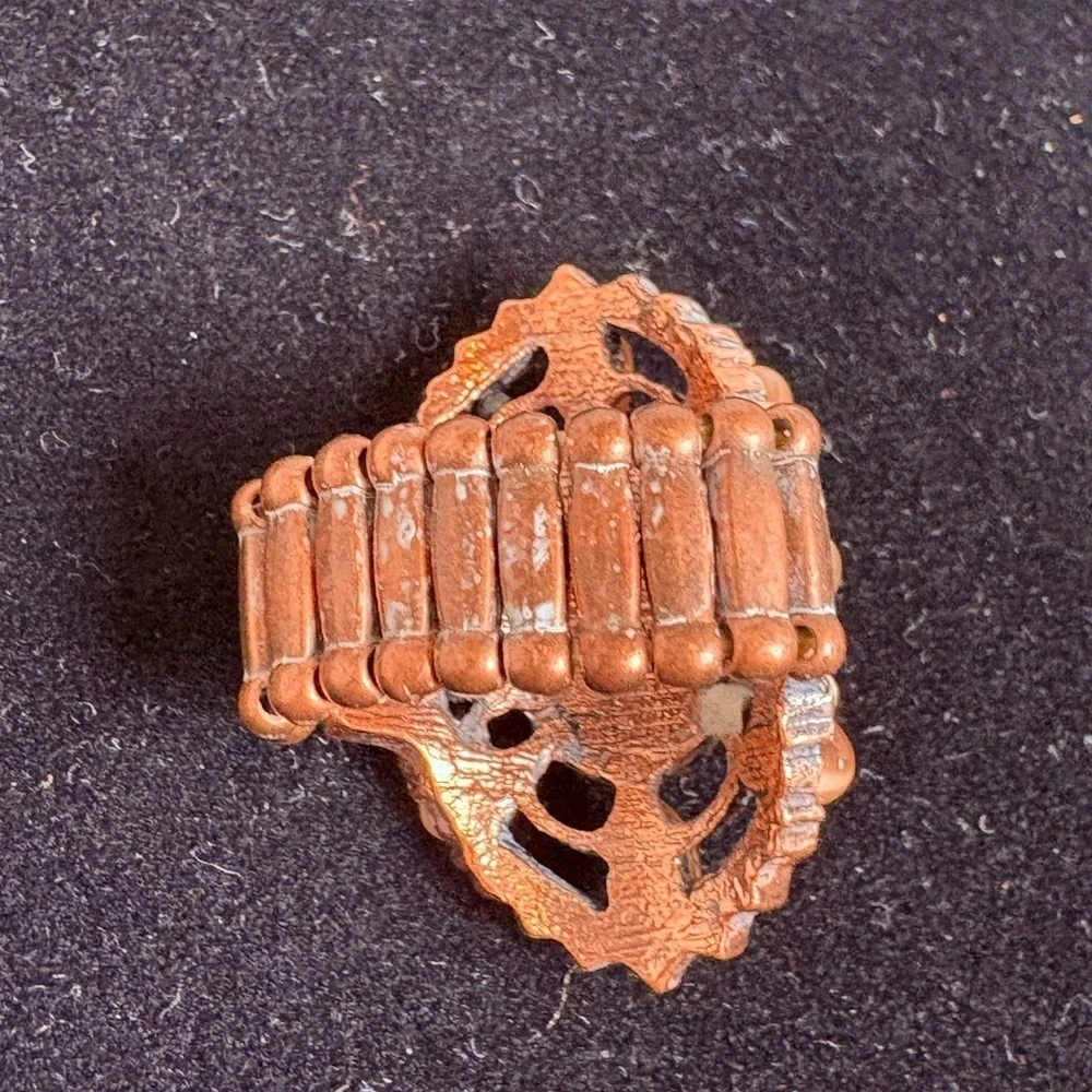 Elegant Brown and Rhinestone Stretch Statement Ring