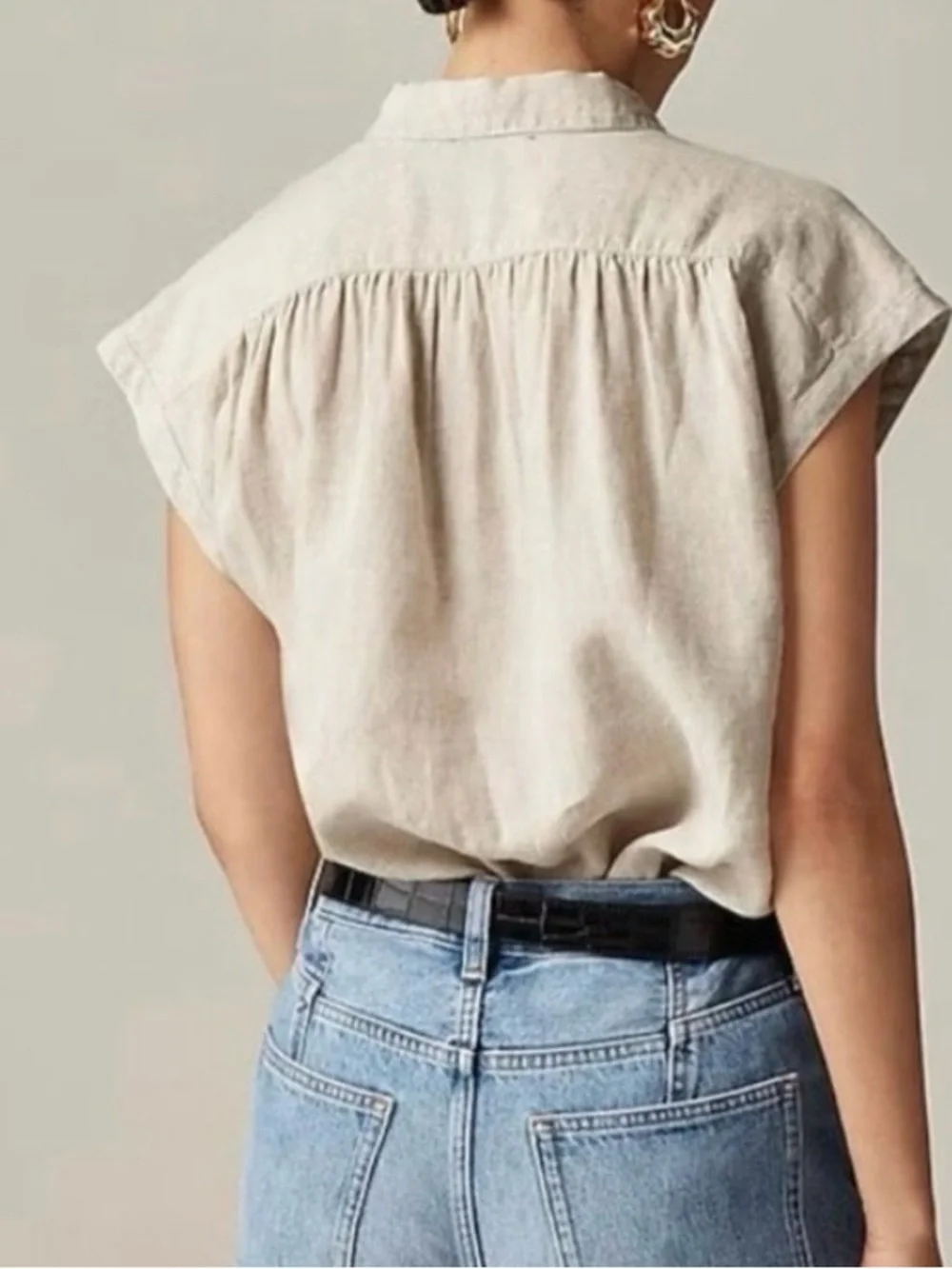 J. Crew New Capitaine Sleeveless Shirt Baird McNutt Linen