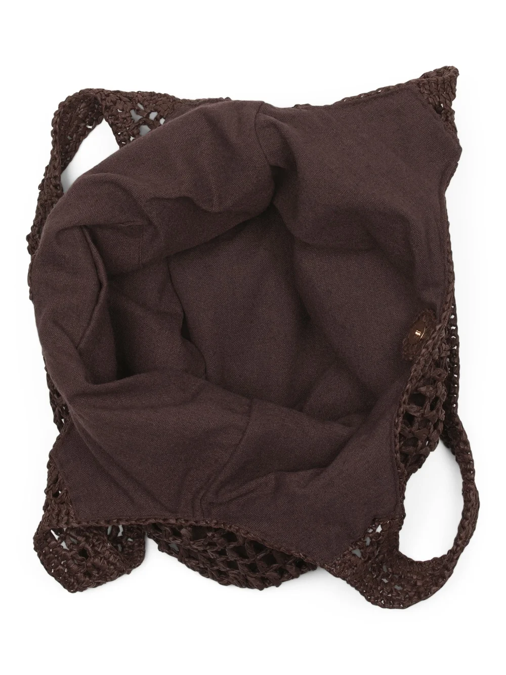 Haute Hippie Dark Brown Crocheted Tote Shoulder Bag