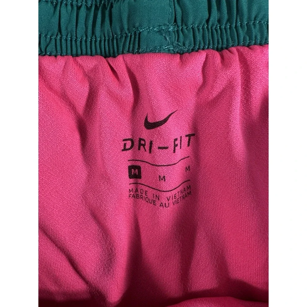 Nike Women's Dri-FIT Running Shorts Teal Pink Athletic Workout Shorts Size Med