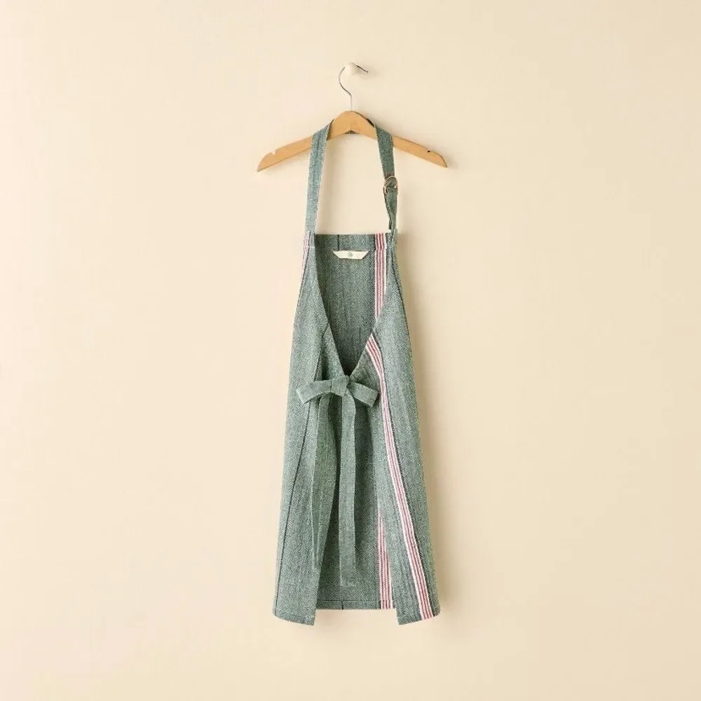 Hearth & Hand Kids Holiday Striped Green Apron