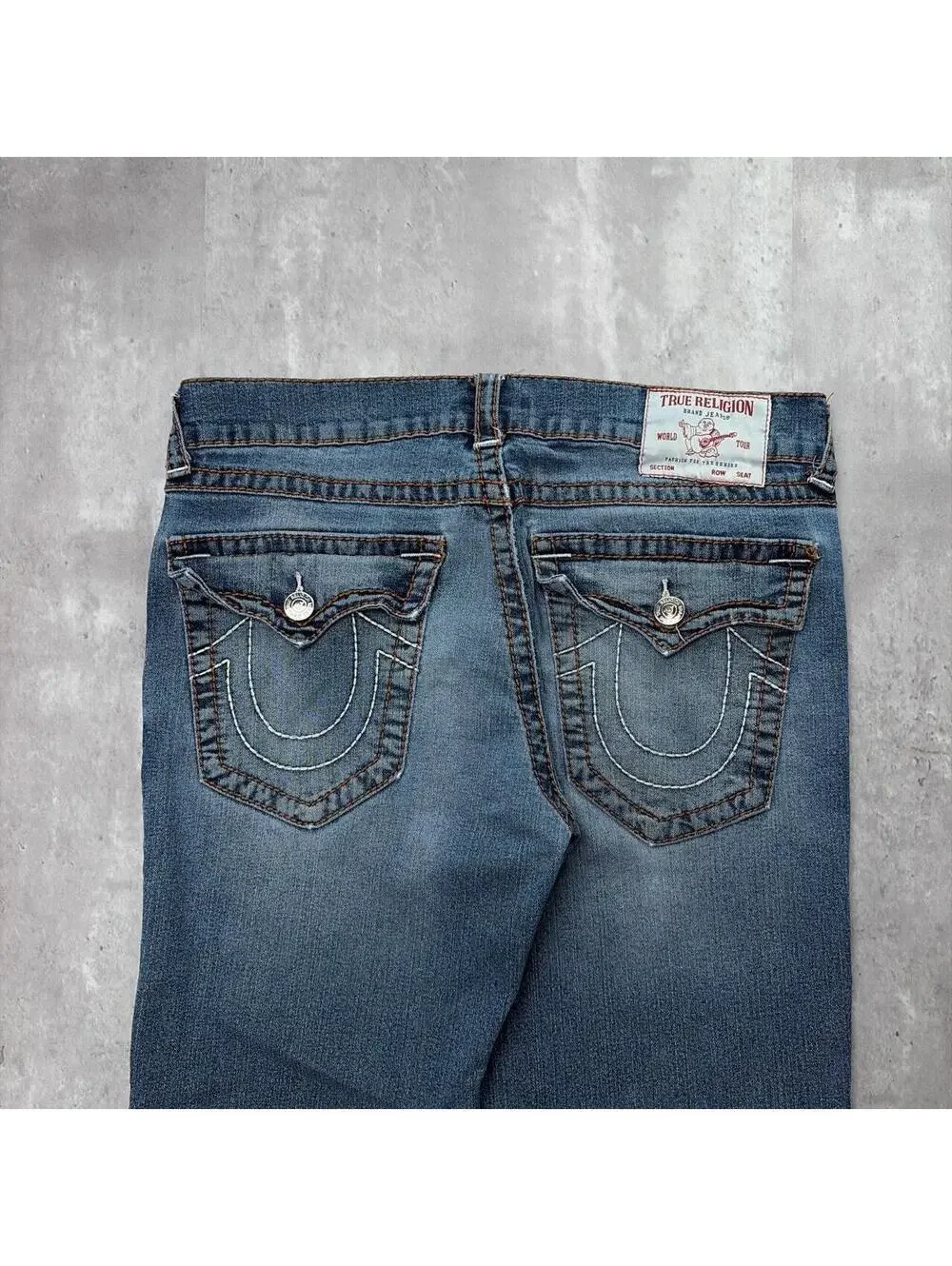 Y2K Blue True Religion Grunge Ricky Straight Denim Jeans