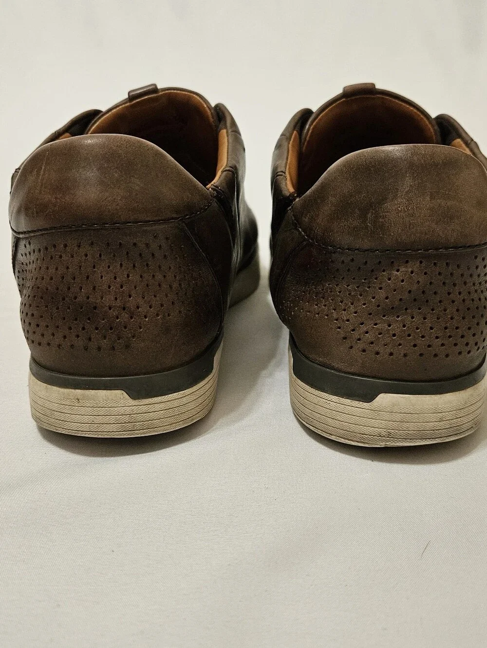 Men’s 10.5W Kizik New York Fast Slip On Brown Leather Shoes Casual Shoes *Read*