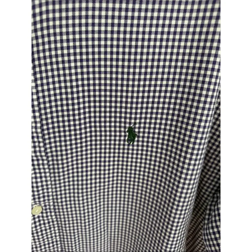 Ralph Lauren Golf Tilden gingham plaid long sleeve button up dress shirt sz M