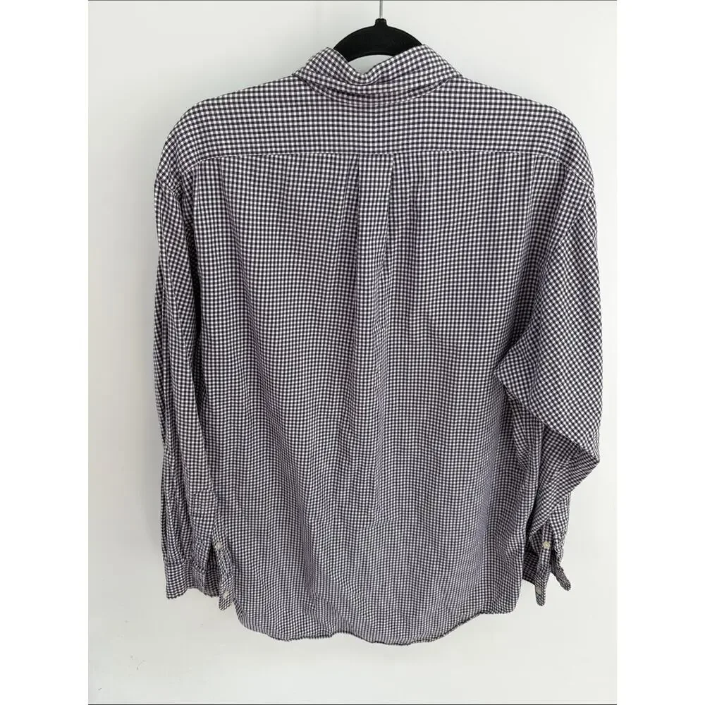 Ralph Lauren Golf Tilden gingham plaid long sleeve button up dress shirt sz M