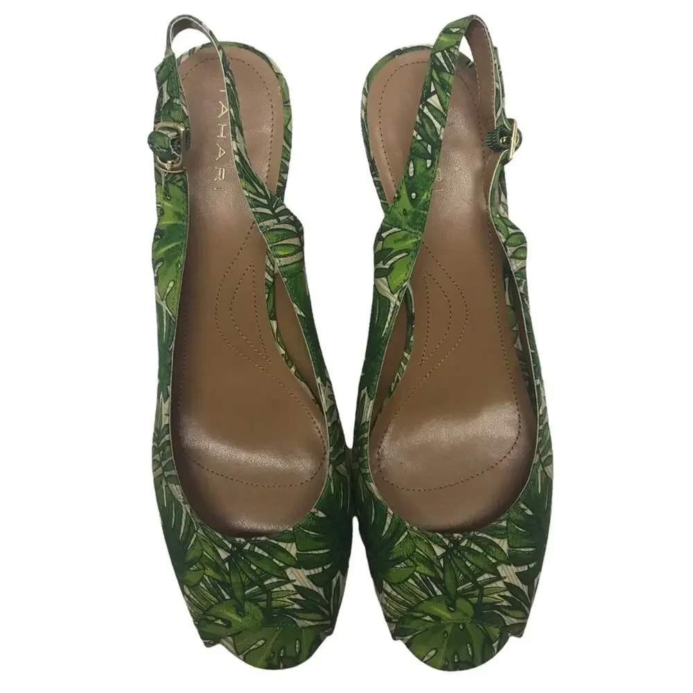 Tahari raffia wedge