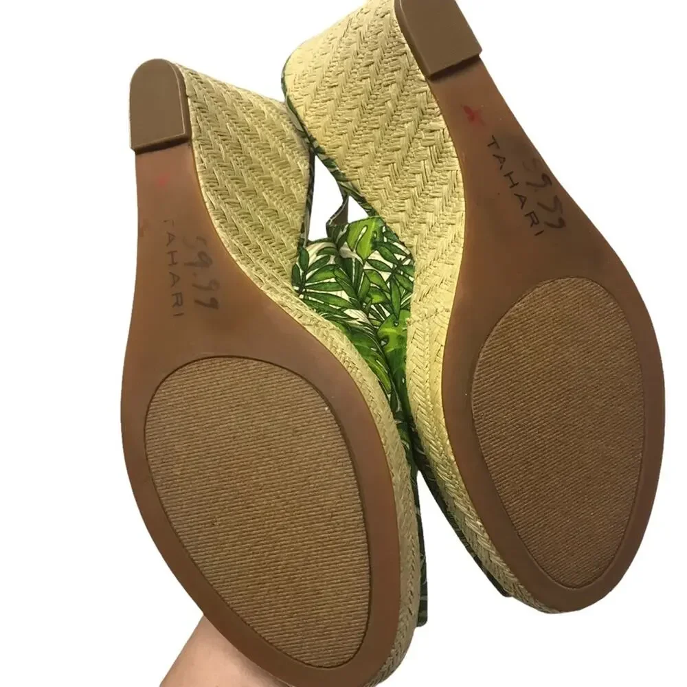 Tahari raffia wedge