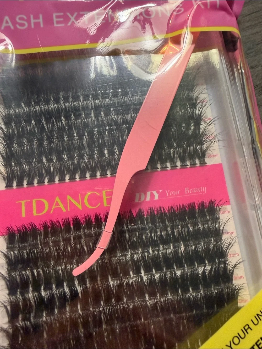 TDANCE DIY Eyelash Extension Kit - Pink & Yellow Packaging