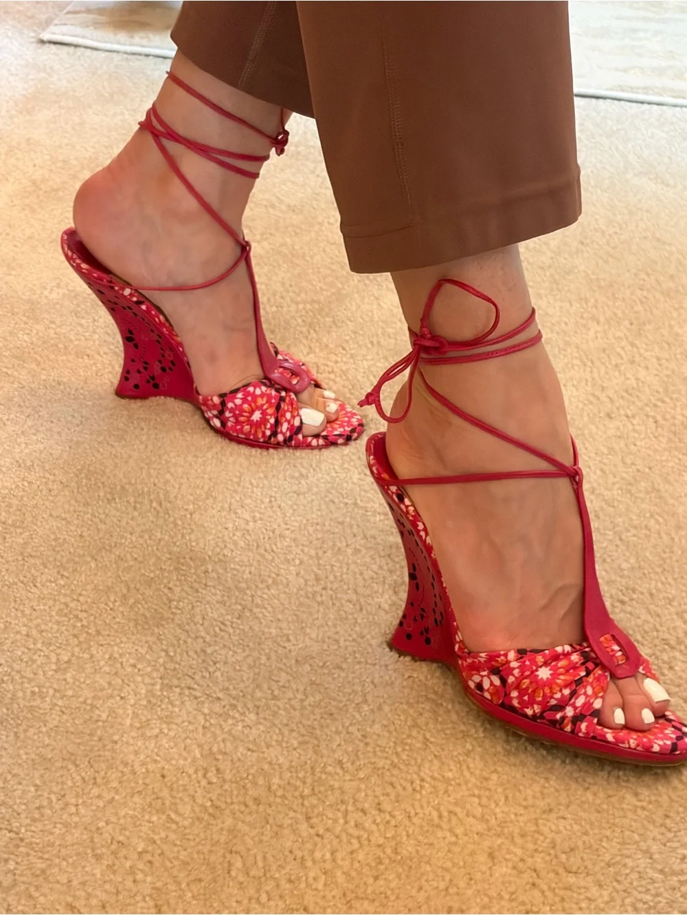 Jimmy Choo sandals fabric excellent