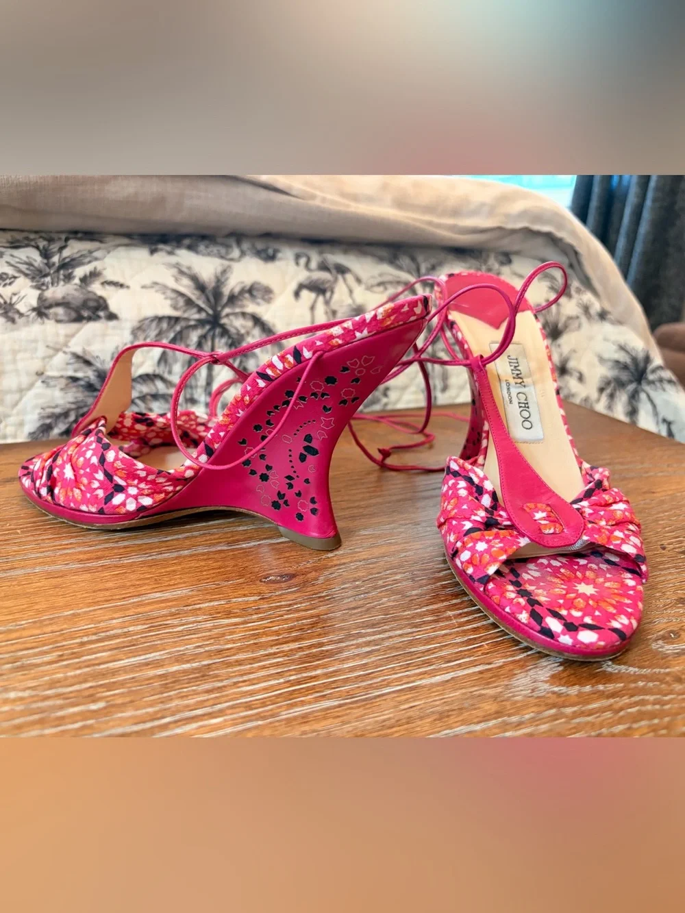 Jimmy Choo fuchsia lace