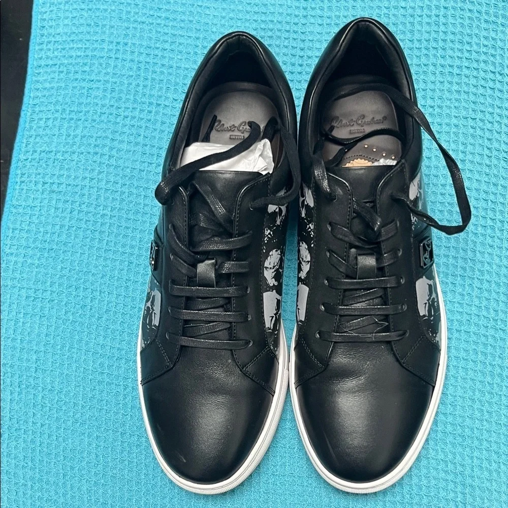 Robert Graham Black and White Skull Sneakers