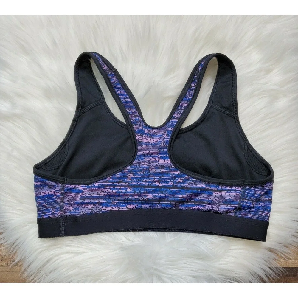 Nike Pro Racerback Sports Bra Size Medium Purple /Blue