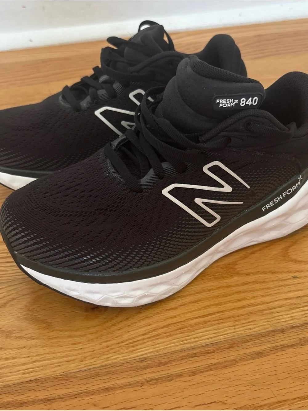 New Balance Black and White Fresh Foam 840 Running Shoes