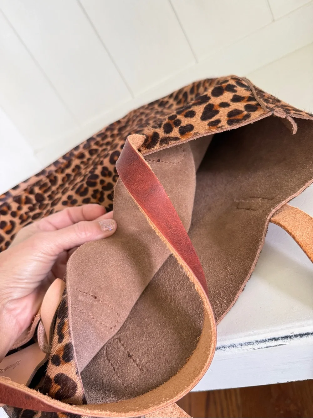 Lamb Leather Goods NEW Leopard Print Hair on Hide Tote with Horween Leather