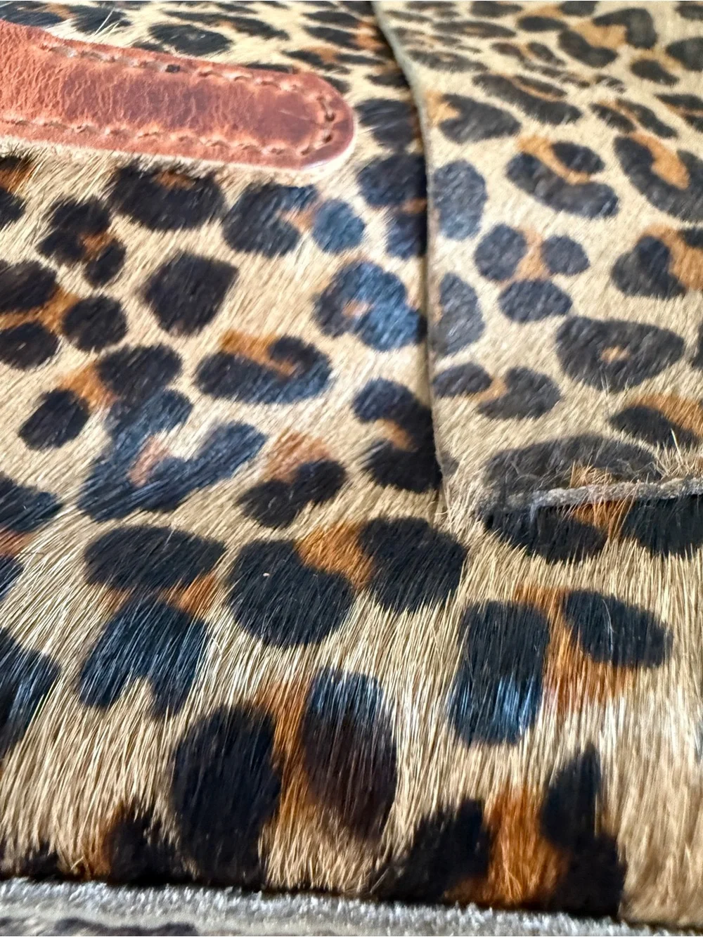 Lamb Leather Goods NEW Leopard Print Hair on Hide Tote with Horween Leather