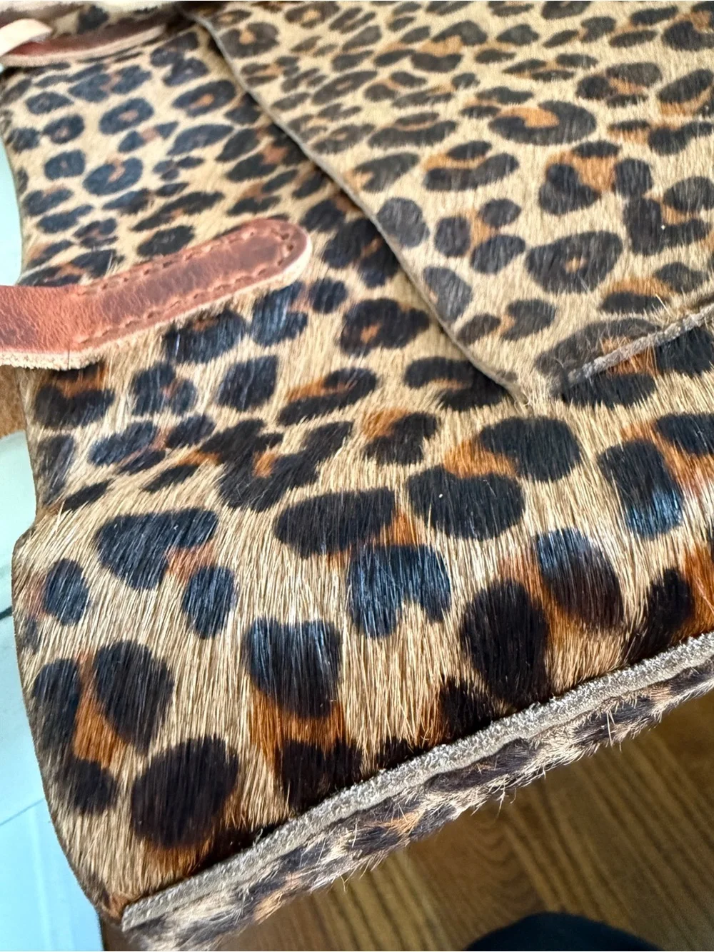 Lamb Leather Goods NEW Leopard Print Hair on Hide Tote with Horween Leather
