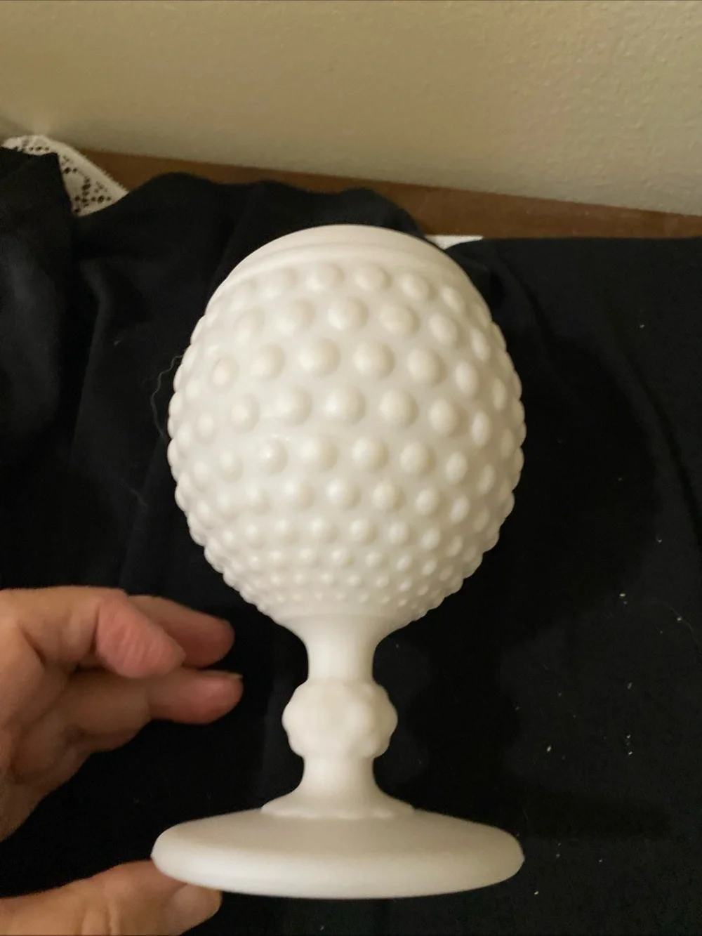 Matte White Hobnail Pedestal Vase - Decorative Home Accent