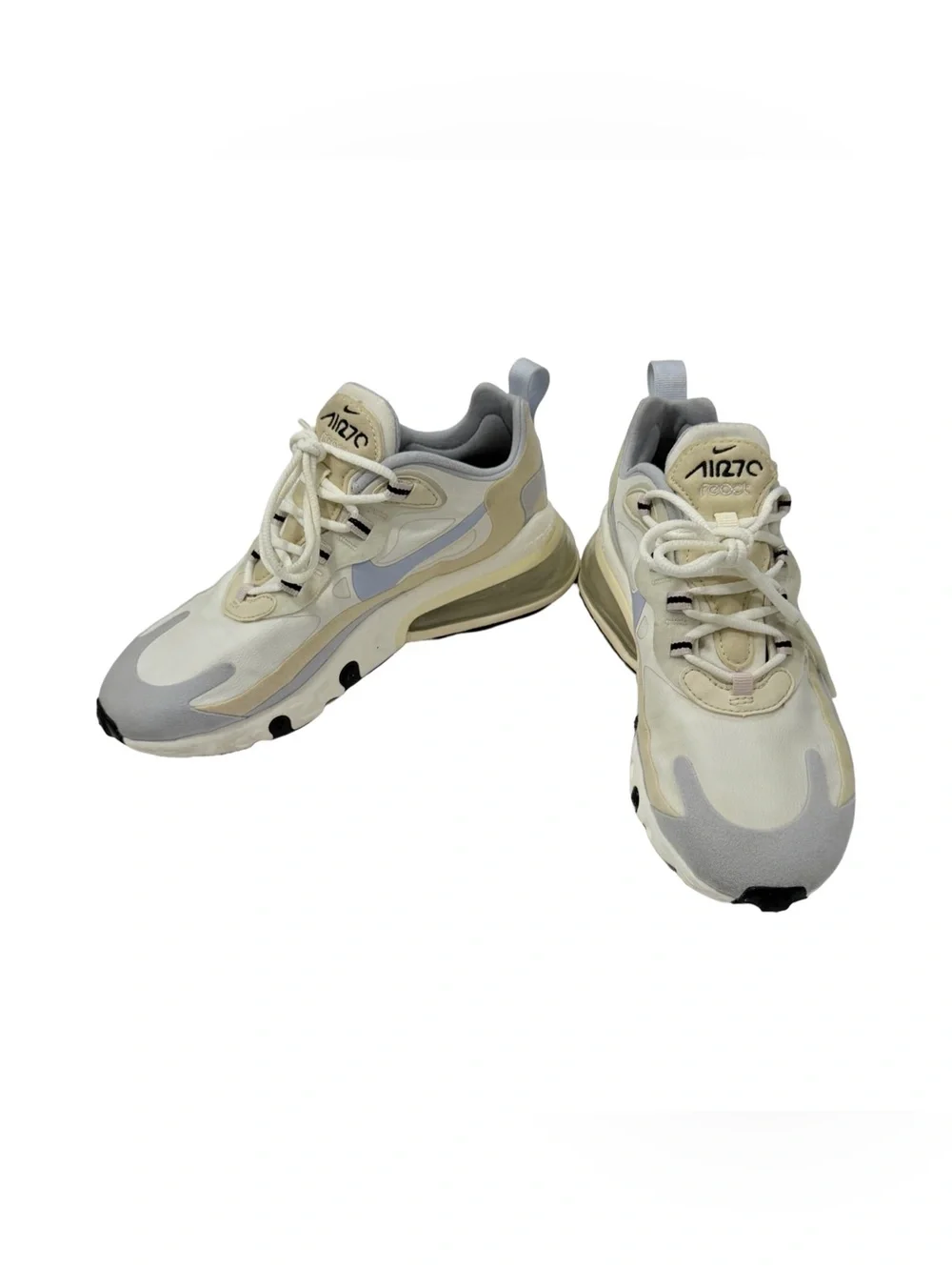 Nike Air Max 270 React Women’s Sneakers — White, Light Gray, Cream