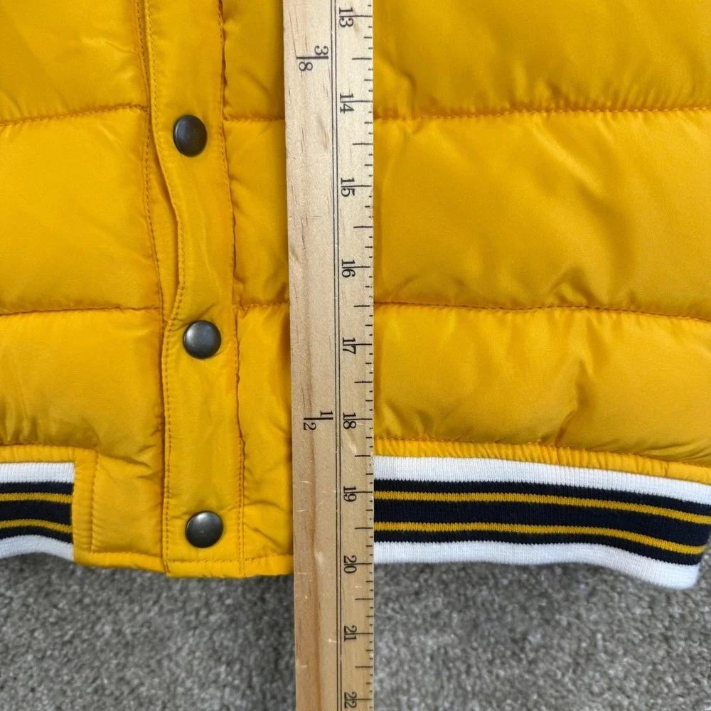 Janie and Jack Yellow Varsity Puffer Vest Boys Size 7-8 Quilted Letterman J NEW