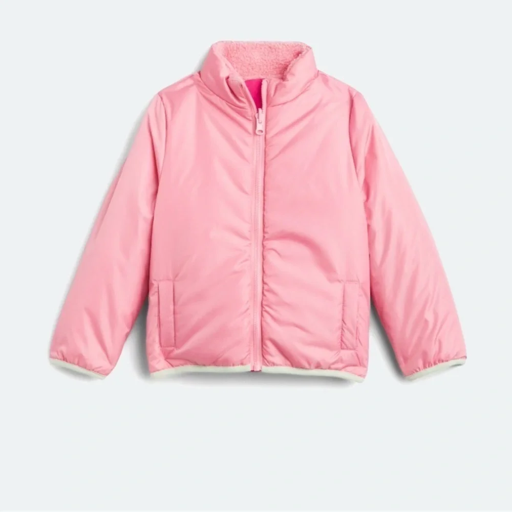 Andy & Evan Reversible Pink and Colorblock Sherpa Jacket