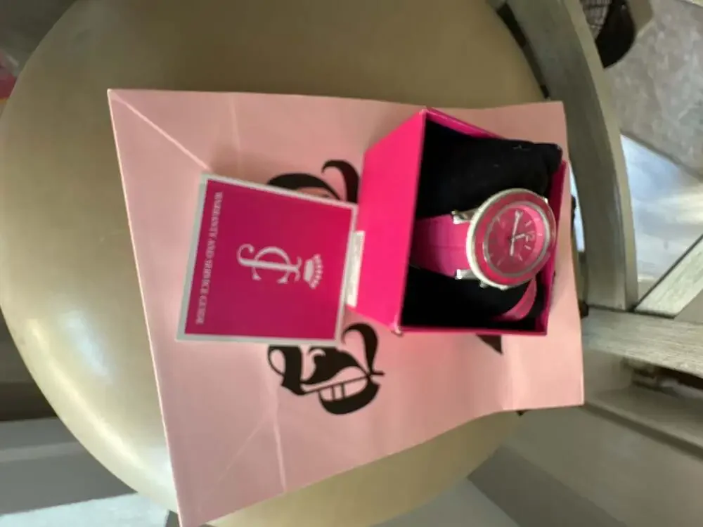 Juicy Couture Hot Pink Silicone Strap Chronograph Watch