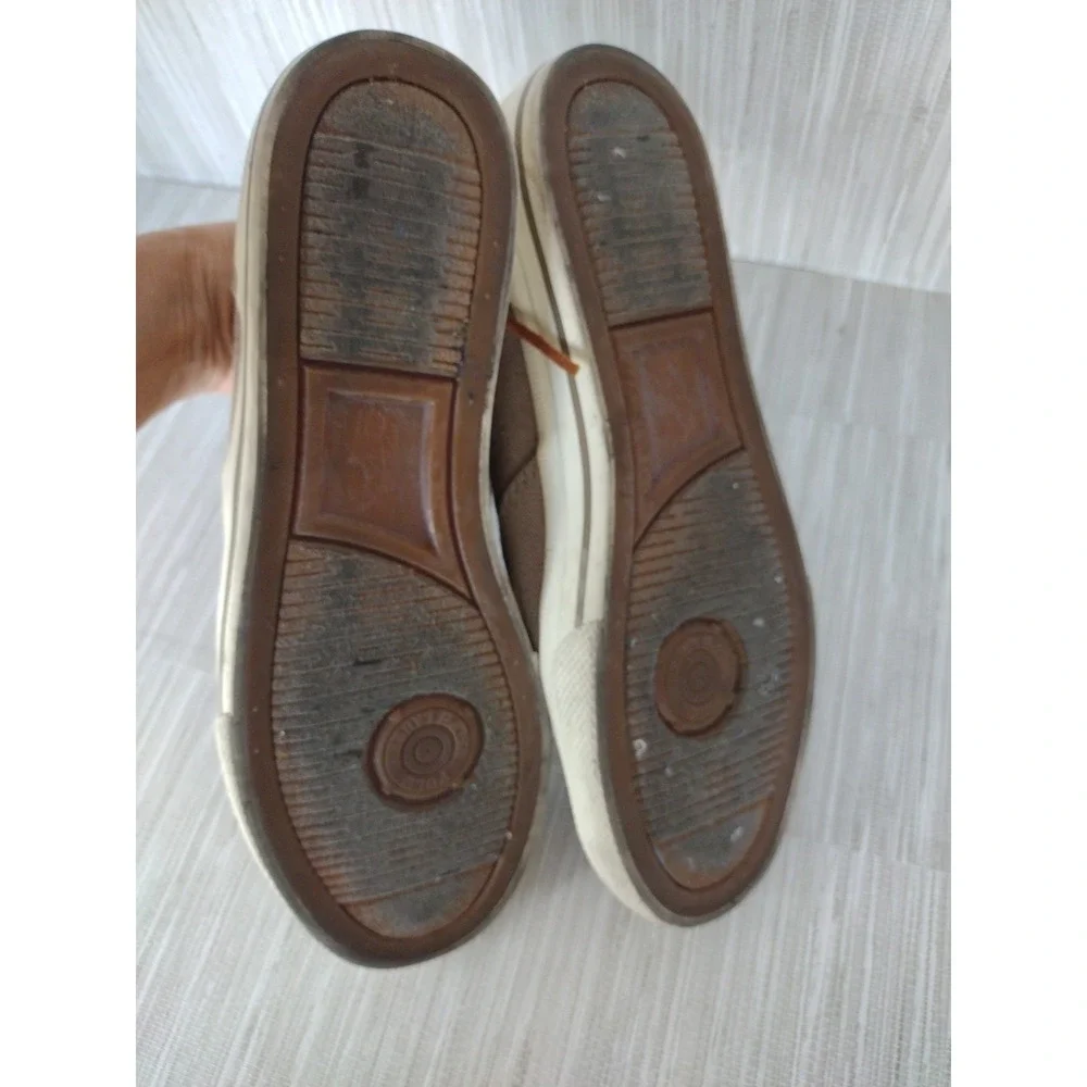Polo Ralph Lauren Vaughn Chambray Herringbone Sport Brown Shoes Men 8.5D Lace Up