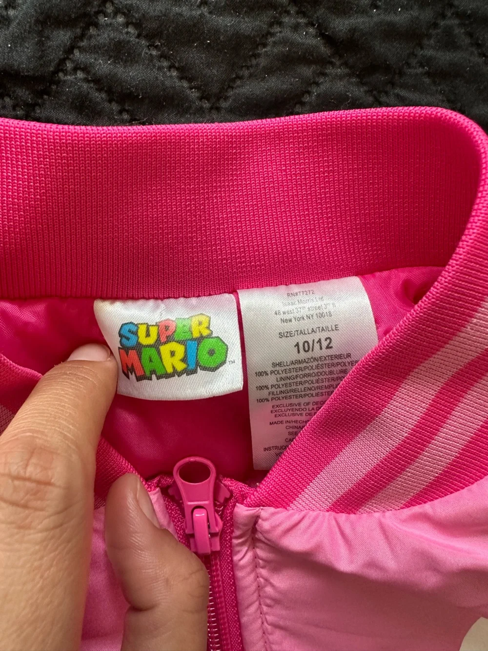 Nintendo Hot Pink Super Mario Zip Jacket with Striped Trim