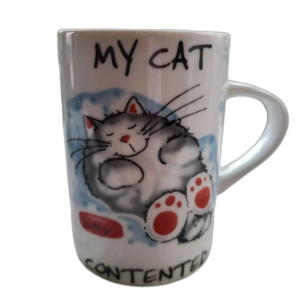 Contented Pets Cat Lover's Fine Porcelain Coffee Tea Cup Mug Rayware Vintage