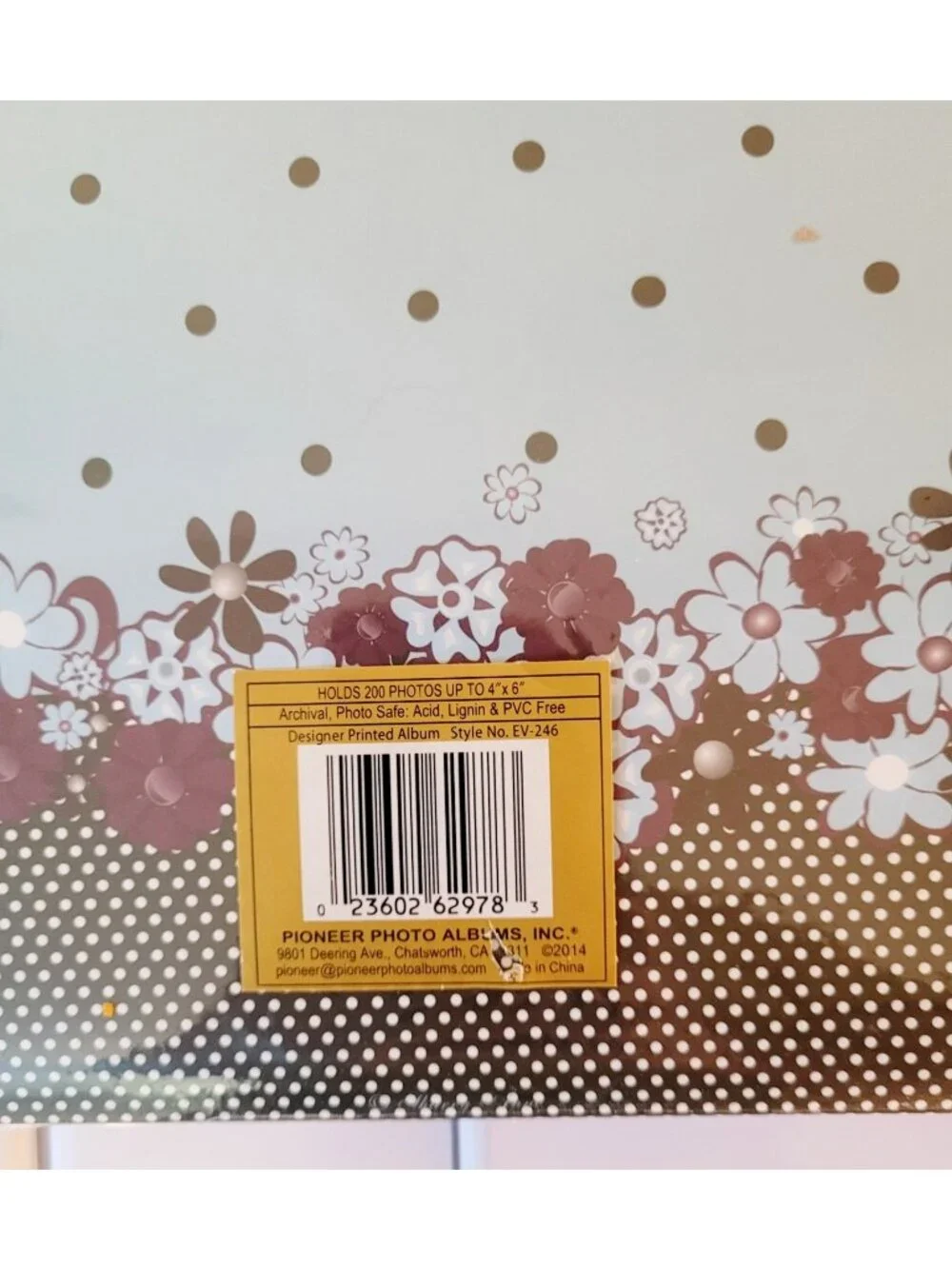 200 Pocket Printed Polka Dot Buds Design Photo Album 4 by 6-Inch Photo Prints