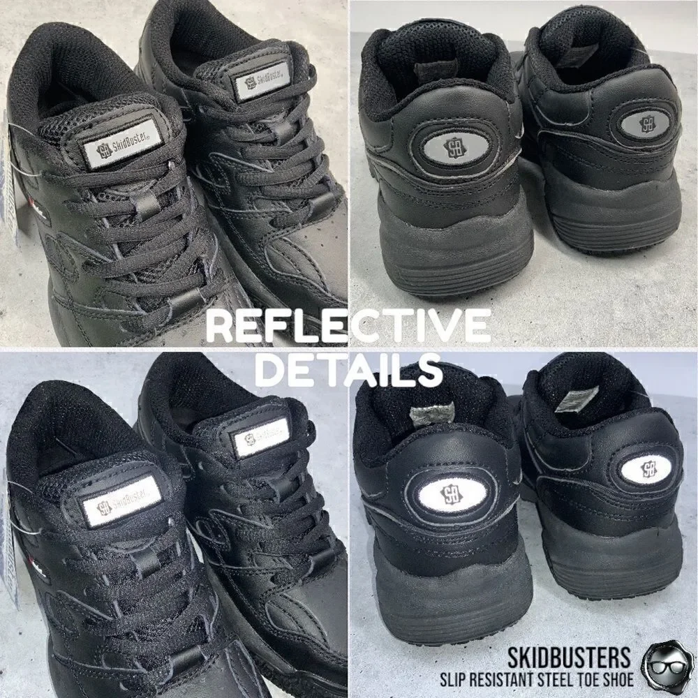 SKIDBUSTER WOMEN’S SLIP RESISTANT ATHLETIC WORK SHOES 5055 IN BLACK SIZE 5.5 NEW