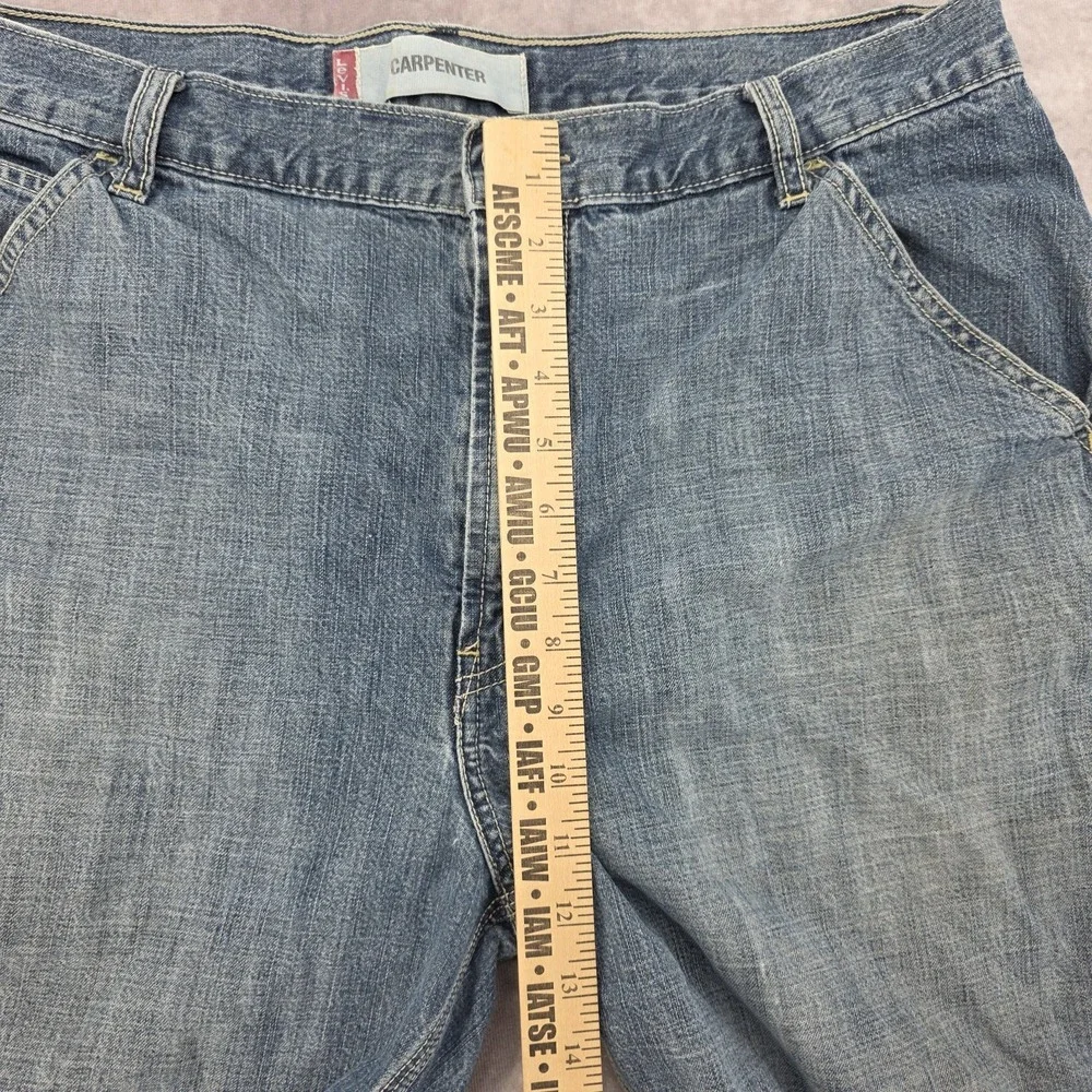 Vintage Levis Carpenter Shorts Mens 36 Blue Denim Baggy Loose Fit Y2K Jorts