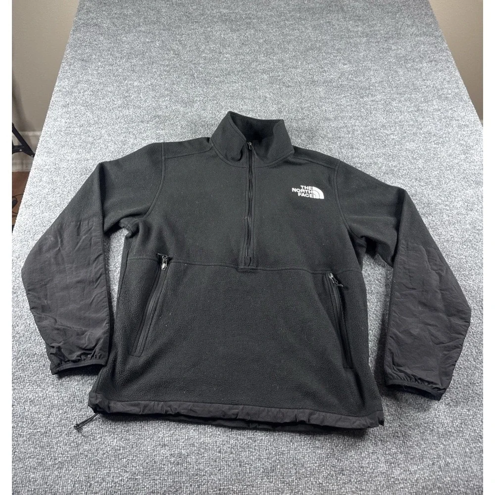 The North Face TKA Kataka Fleece Sweatshirt Mens L Black Zip Pockets Outdoors