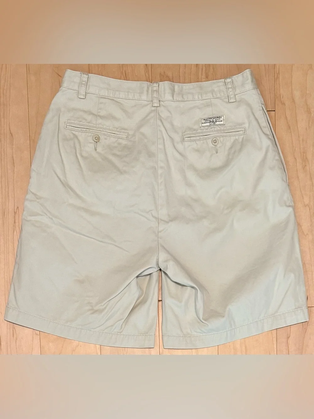 Polo Ralph Lauren Tyler 9” Chino Shorts Double Pleated Beige Khaki Men’s 32