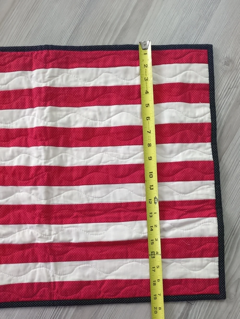 Handmade Patriotic Quilt Wall Hanging Americana Red White Blue Folk Art Decor