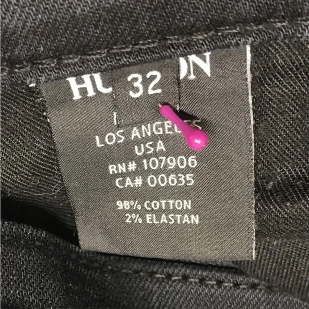 Hudson Blake Made In USA 32x31 Slim Straight Black Mens Stretch Denim Blue Jeans