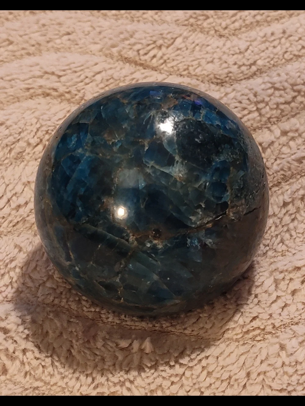 Vintage 90's Blue Apatite Crystal Sphere Orb- 838g