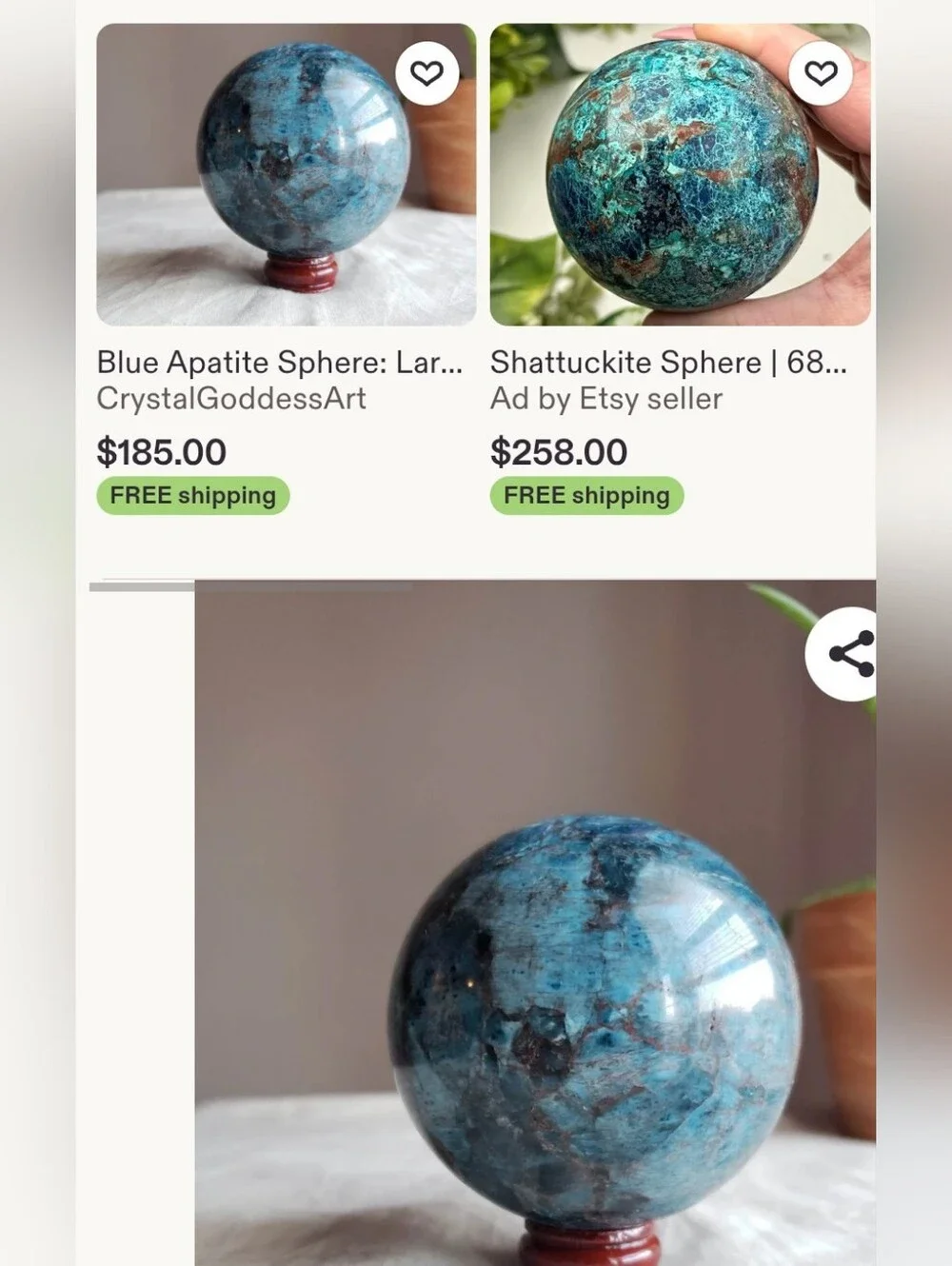 Vintage 90's Blue Apatite Crystal Sphere Orb- 838g