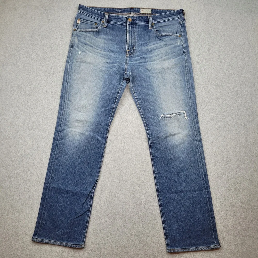 AG Adriano Goldschmied The Graduate Jeans Mens 36 Blue Distressed Denim‎ 360