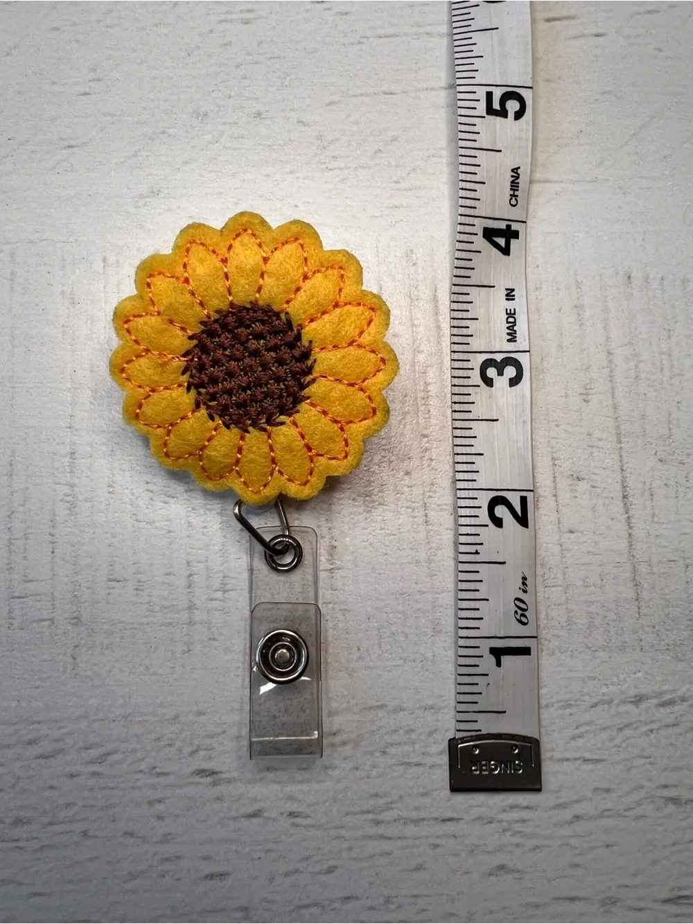 Sunflower Felt Badge Reel
