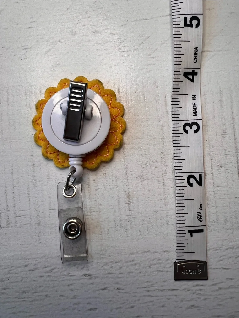 Sunflower Felt Badge Reel
