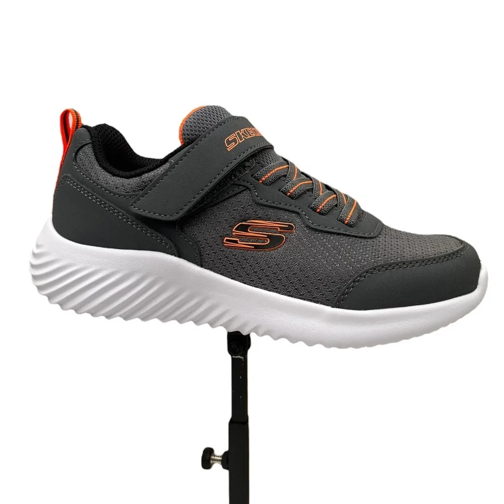 Skechers TechRox Youth Boys Slip on Athletic Sneakers Size 2 Gray Charcoal Shoes