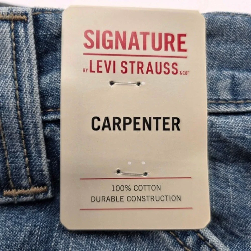 Signature by Levi Strauss Carpenter Jeans Men's 54x30 Indigo Blue Big & Tall NWT
