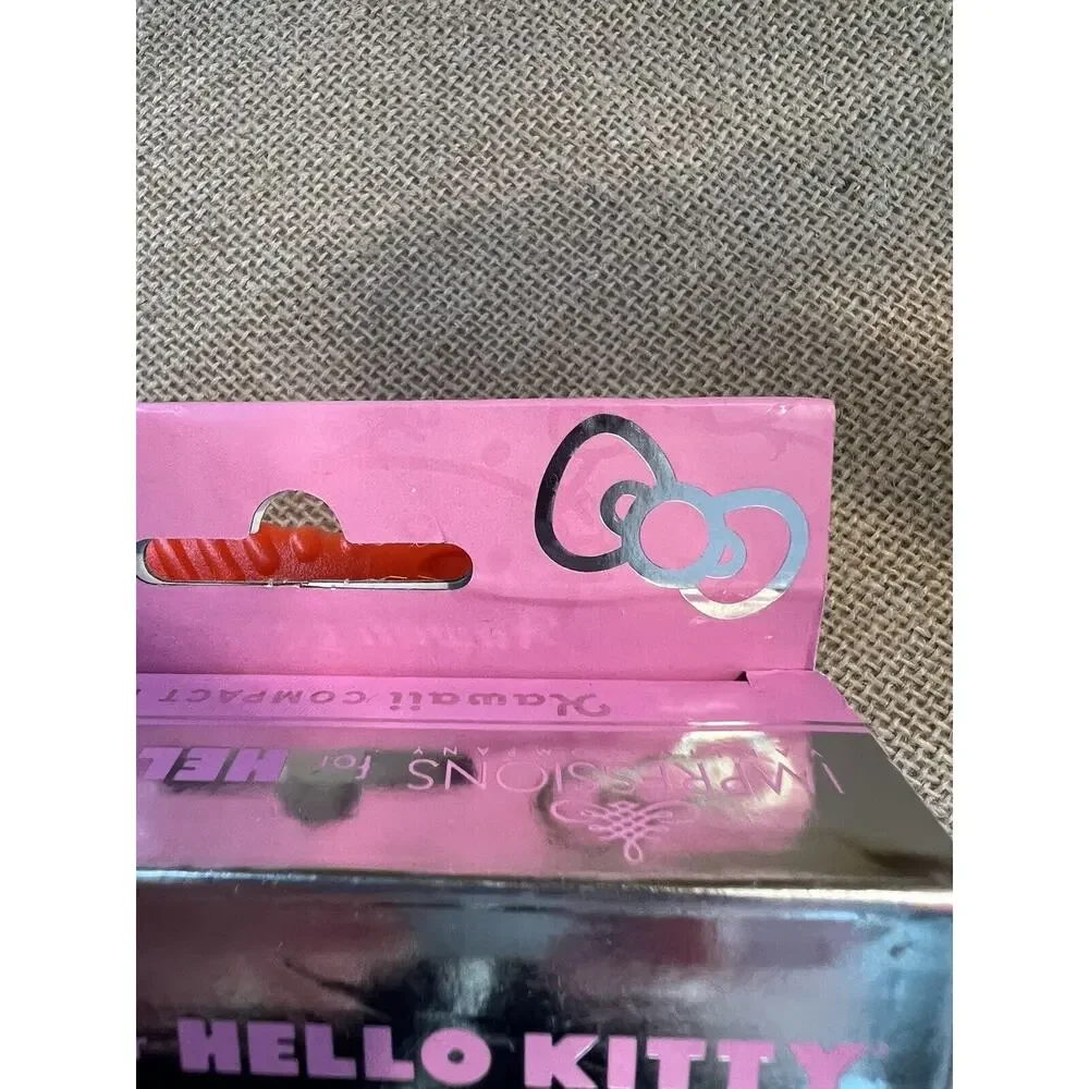 New Sanrio HELLO KITTY Kawaii LED Compact Vanity Mirror Face Red Bow