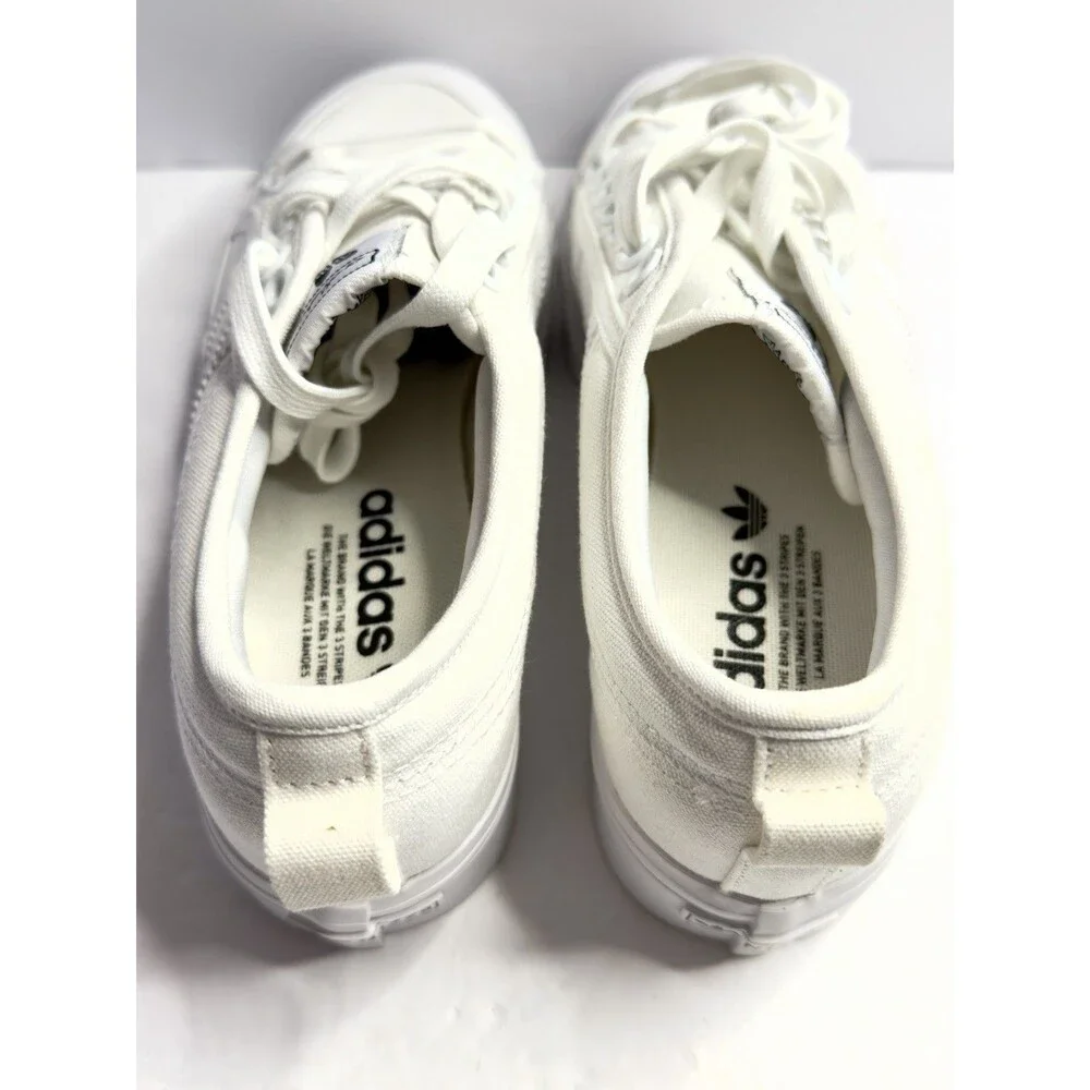 NEW Adidas Nizza Platform Women 8 Triple White - FV5322  Damaged Box