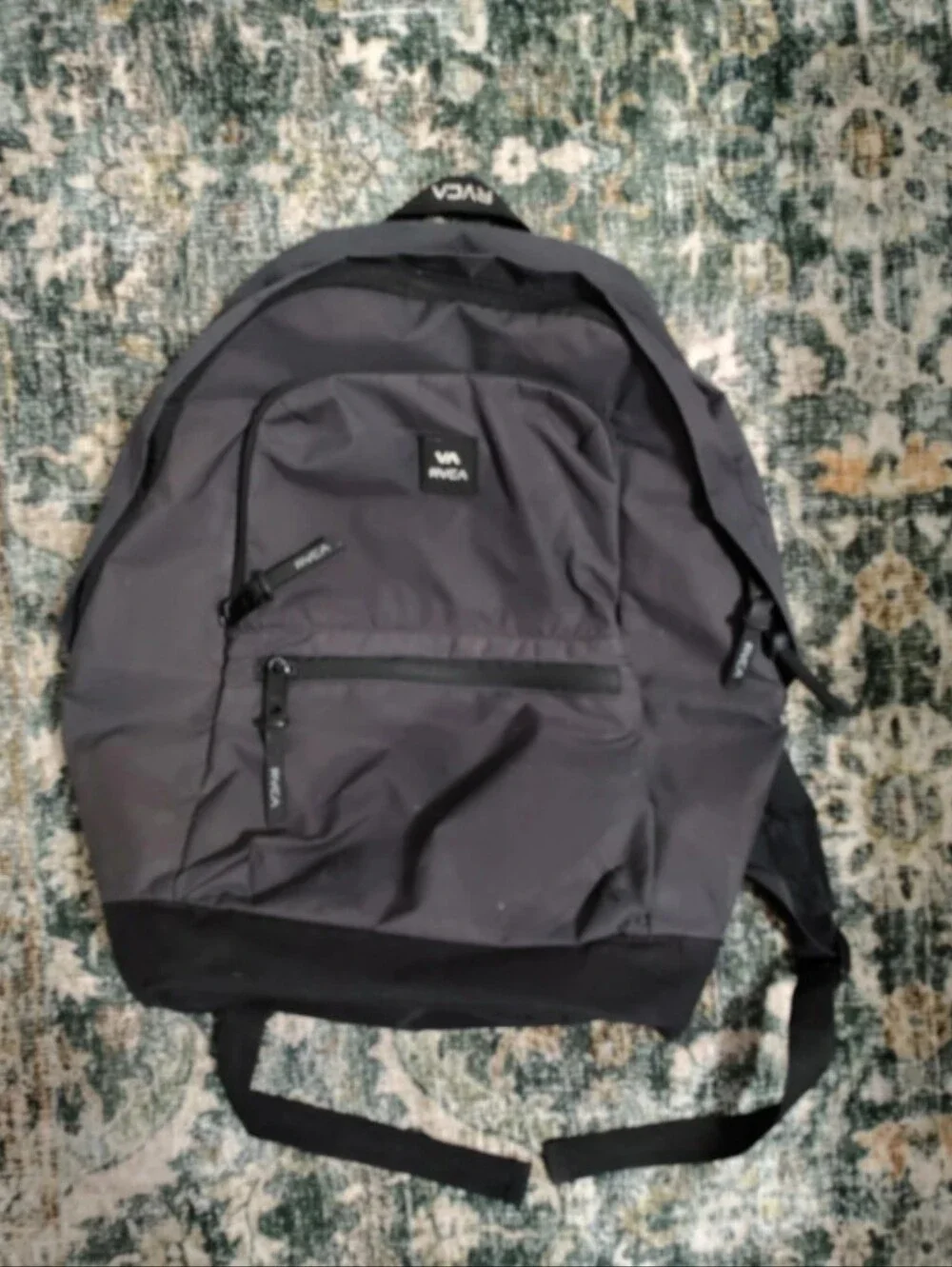 RVCA Black EDC Backpack - Everyday School / Travel Bag with Laptop Sleeve