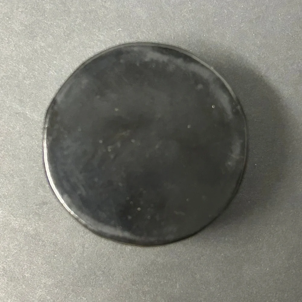 Unbranded Trinket Box Black Good Mother of Pearl Inlay Lacquer Round