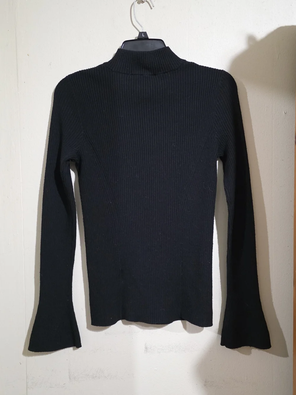 Tory Burch Black Ribbed Mock Neck Sweater Used Size S