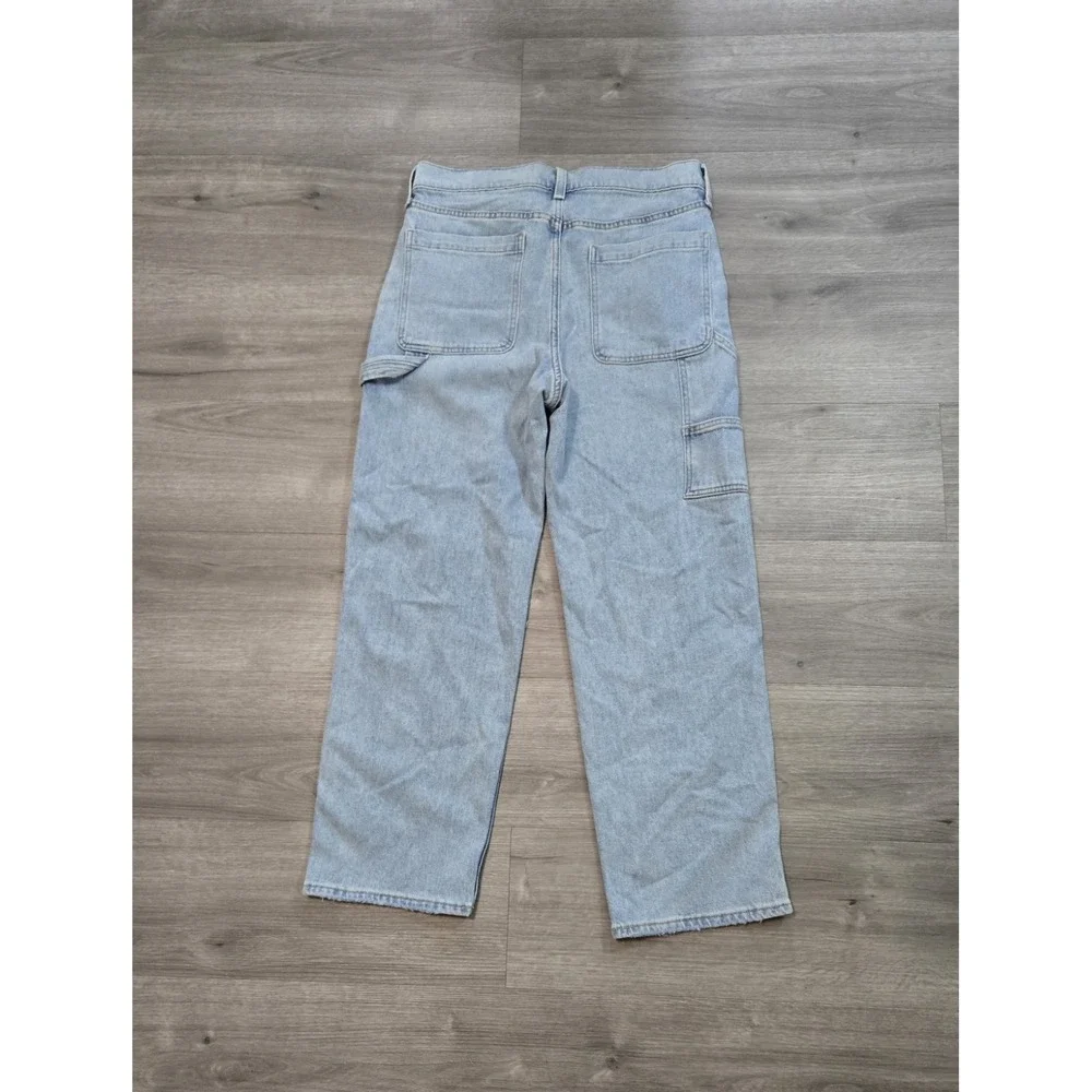 Hollister Baggy Carpenter Jeans 31 x 30 Light Wash Blue Relaxed Straight Denim