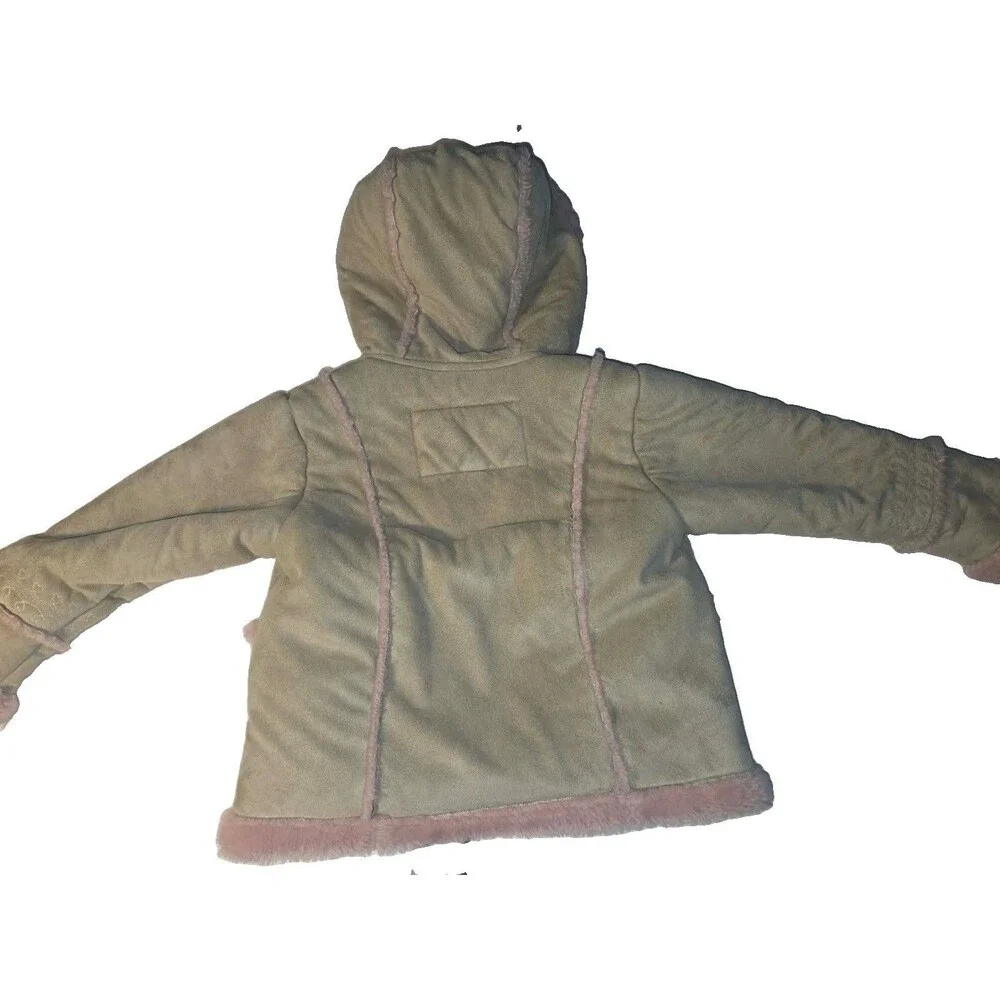 Big Chill Coat Girls 2T Faux Suede Sherpa Faux Fur Lined Hippie Penny Lane